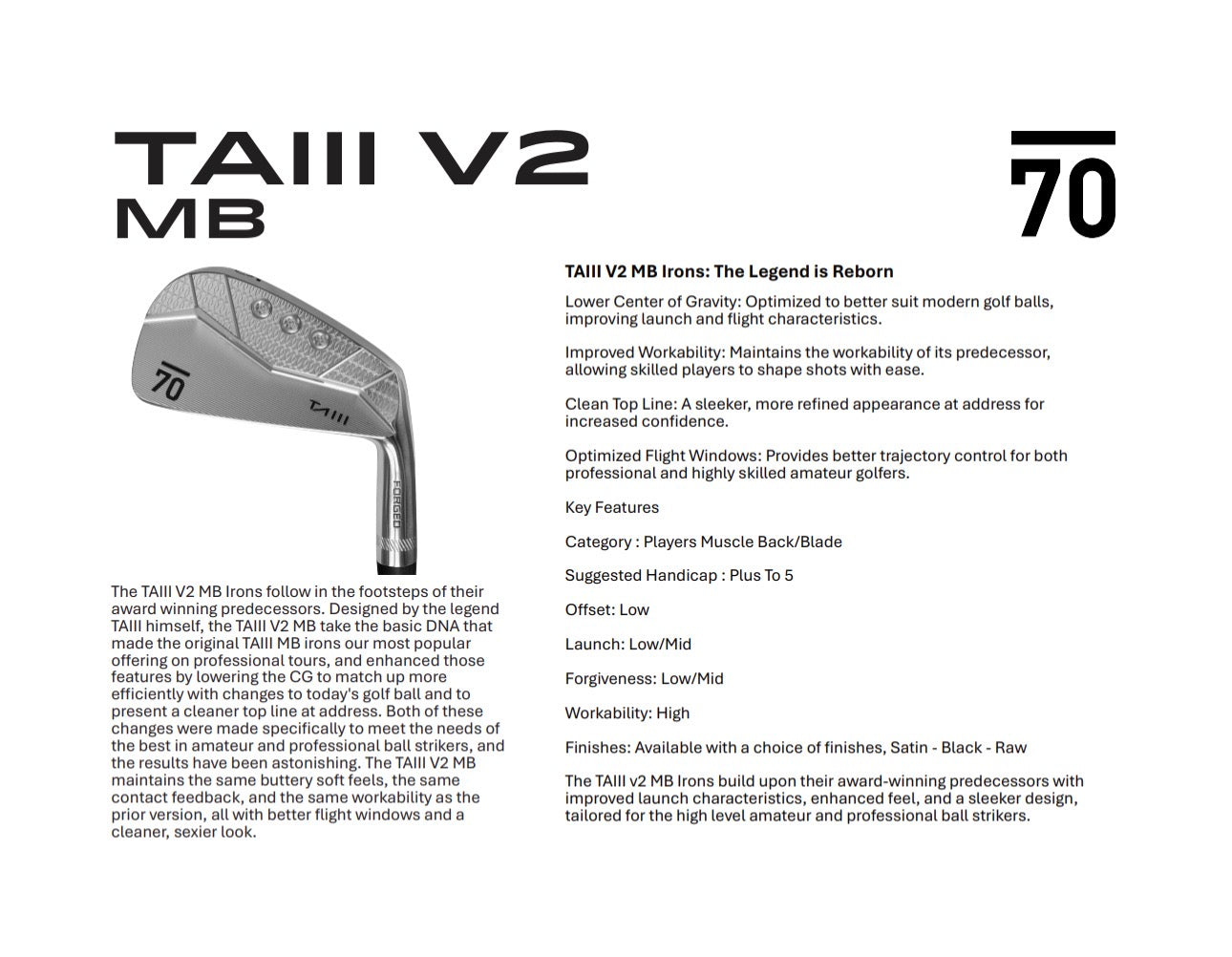 TAIII MB Raw – Forged Blade Irons